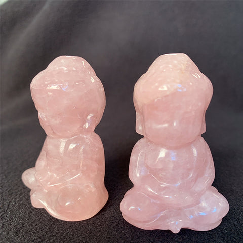 Rose Quartz Little Buddha 50mm - Love, Friendship and Partnership
