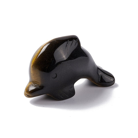 Tigers Eye Dolphin 50mm - Protection, Creativity and Balance - Crystal Healing - Gift Idea