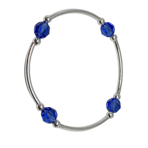 Count your Blessings - Gratitude Blessing Bracelet (Birthstone) - September SAPPHIRE 8mm - Sterling Silver