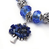 Lapis Lazuli European Inspired Charm Bracelet with Tree of Life Charm - The Holistic Shop