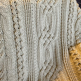 CELTIC Cable design Blanket - Throw - Afghan - Vanilla Cream - Hand Crocheted