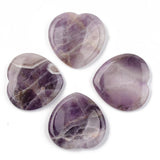 Amethyst Heart Shaped Thumb Worry Stone 40mm - Protection, Purification and Spirituality - Healing Crystal - Gift Idea