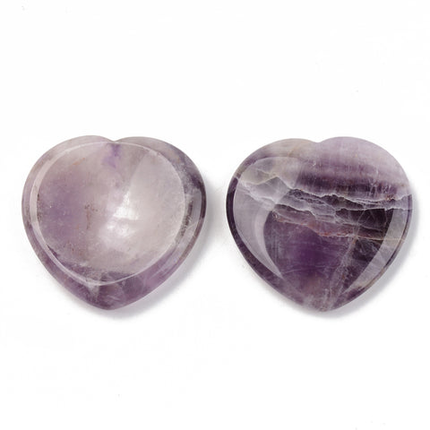 Amethyst Heart Shaped Thumb Worry Stone 40mm - Protection, Purification and Spirituality - Healing Crystal - Gift Idea