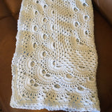 Beautiful Heirloom Shell Design Blanket BABY BLUE - Baby - Christening - Gift - Cot Blanket - Throw - Afghan - Shawl - Hand Crocheted
