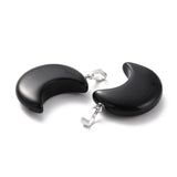 Black Obsidian Crescent Moon Design Pendant Necklace - Grounding, Protection and Healing - Gift Idea