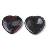 Bloodstone Heart Shaped Thumb Worry Stone 40mm - Detoxifying, Healing and Grounding - Healing Crystal - Gift Idea