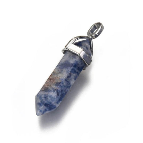 Blue Spot Jasper Point Pendants - Free Chain - Grounding, Healing, Harmony and Inner Strength