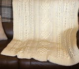 Celtic Knot and Cable Design Blanket - Throw - Afghan - Blanket - Hand Crocheted