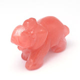 Cherry Quartz Elephant Carving Medium 60mm - Anxiety Relief and Uplifting - Crystal Healing