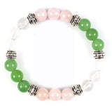 Chest Problems Healing Crystal Gemstone Bracelet - Handcrafted - Green Aventurine, Clear Quartz, and Rose Quartz 8mm