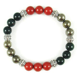 Chronic Fatigue Syndrome Healing Crystal Gemstone Bracelet - Handcrafted - Bloodstone, Red Jasper and Pyrite 8mm
