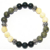 Detox and Cleanse Healing Crystal Gemstone Bracelet - Handcrafted - Bloodstone, Yellow Calcite and Serpentine 8mm