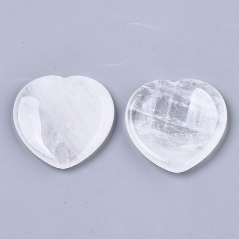 Clear Crystal Quartz Heart Shaped Thumb Worry Stone 40mm - Healing, Enhancing and Amplification - Healing Crystal - Gift Idea