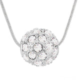 Swarovski Crystal Elements - Shamballa Ball Necklace - 5 Colours - White Gold Plate -  Christmas Gift Idea