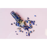 Pure Essential Oil Roller Bottle 10ml with LAPIS LAZULI Crystal Gemstones -  infused with 24k Gold Flakes
