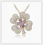 Four Leaf Clover Necklace - Shamrock - made with Swarovski Crystal Elements - St Patrick's Day - Gift Idea