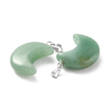 Green Aventurine Crescent Moon Design Pendant Necklace - Healing, Abundance and Growth - Gift Idea