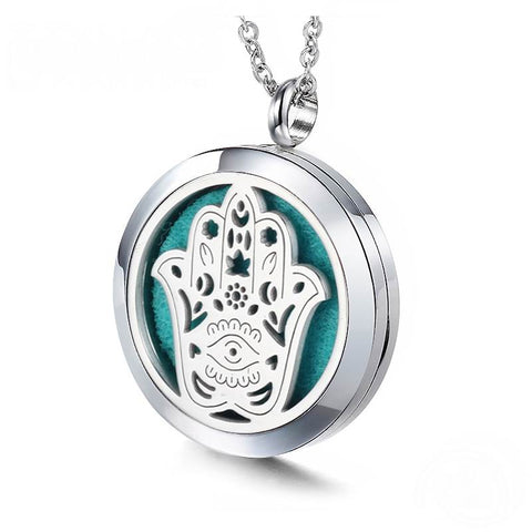 Hamsa-Hand-Design-Aromatherapy-Diffuser-Necklace-316L-Stainless-Steel-The-Holistic-Shop-in-Wagga-Wagga