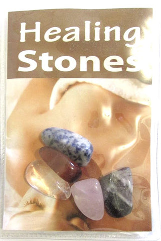 Healing Tumbled Stones Set - Set 5 - Amethyst, Carnelian, Rose Quartz, Clear Quartz and Sodalite