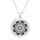 Kaleidoscope Design Essential Oil Diffuser Necklace Silver 25mm - Free Chain - Mothers Day Gift Idea
