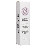LOVE ROSE QUARTZ Pure Essential Oil Roller Bottle 10ml - infused with Rose, Vanilla and 24k Gold - Valentines Day Gift Idea