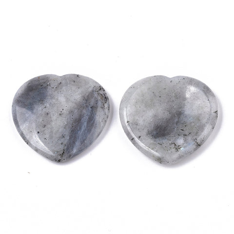 Labradorite Heart Shaped Thumb Worry Stone 40mm - Strength, Transformation and Intuition - Healing Crystal - Gift Idea