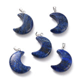 Lapis Lazuli Crescent Moon Design Pendant Necklace - Communication, Intuition and Inner Power - Christmas Gift Idea