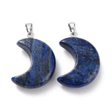 Lapis Lazuli Crescent Moon Design Pendant Necklace - Communication, Intuition and Inner Power - Christmas Gift Idea