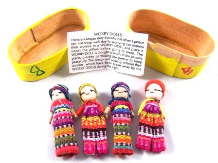 Large Worry Dolls in Traditional Yellow Box