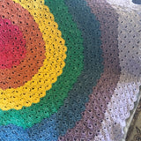 Chakra Inspired Lotus Mandala Blanket - Throw - Afghan - Shawl - Meditation - Hand Crocheted