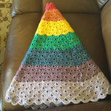 Chakra Inspired Lotus Mandala Blanket - Throw - Afghan - Shawl - Meditation - Hand Crocheted