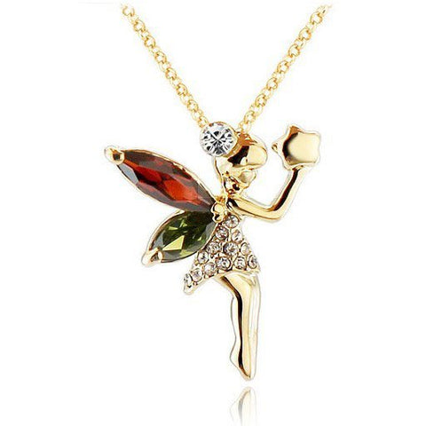 Swarovski Crystal Elements - Orla Fairy Girls Necklace - 18k Gold Plate - Gift Idea