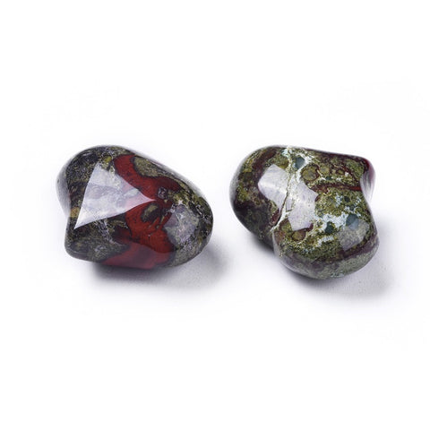 Dragon Blood Japser Heart 25mm - Fertility, Inner Wisdom, Courage and Grief Support - Healing Crystal - Gift Idea