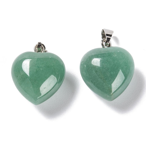 Green Aventurine Puff Heart Pendant - Healing, Abundance and Growth - Healing Crystal - Gift Idea