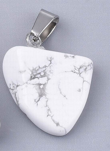 Howlite - Small Free Form Tumbled Stone Necklace