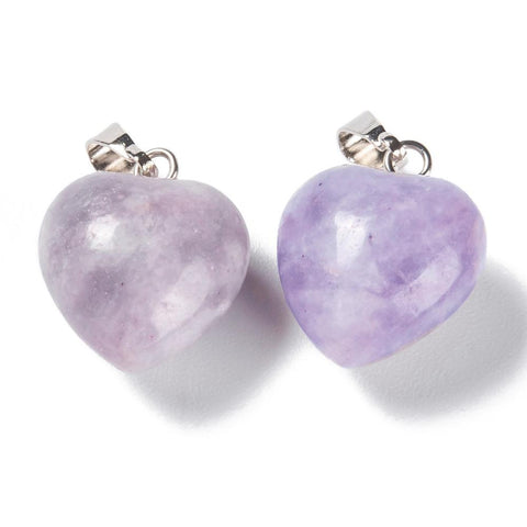 Lepidolite Puff Heart Pendant - Balance, Awareness and Transition - Healing Crystal - Gift Idea