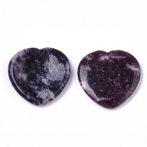 Lepidolite Heart Shaped Thumb Worry Stone 40mm - Balance, Awareness and Transition - Healing Crystal - Gift Idea