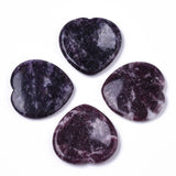Lepidolite Heart Shaped Thumb Worry Stone 40mm - Balance, Awareness and Transition - Healing Crystal - Gift Idea