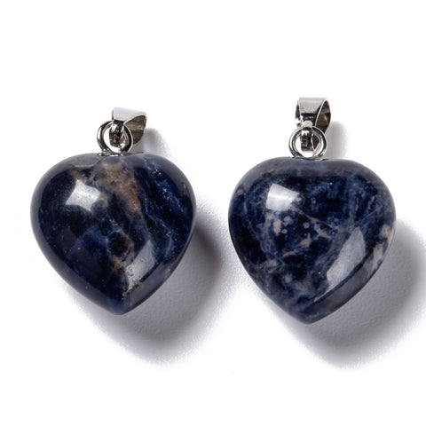 Sodalite Puff Heart Pendant - Intuition, Focuses Energy and Guidance - Healing Crystal - Gift Idea