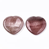 Strawberry Quartz Heart Shaped Thumb Worry Stone 40mm - Amplifies Intentions, Insight, Love and Understanding - Healing Crystal - Gift Idea