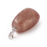 Strawberry Quartz - Small Free Form Tumbled Stone Necklace