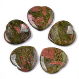 Unakite Heart Shaped Thumb Worry Stone 40mm - Balance, Release and Spiritual Insight - Healing Crystal - Gift Idea