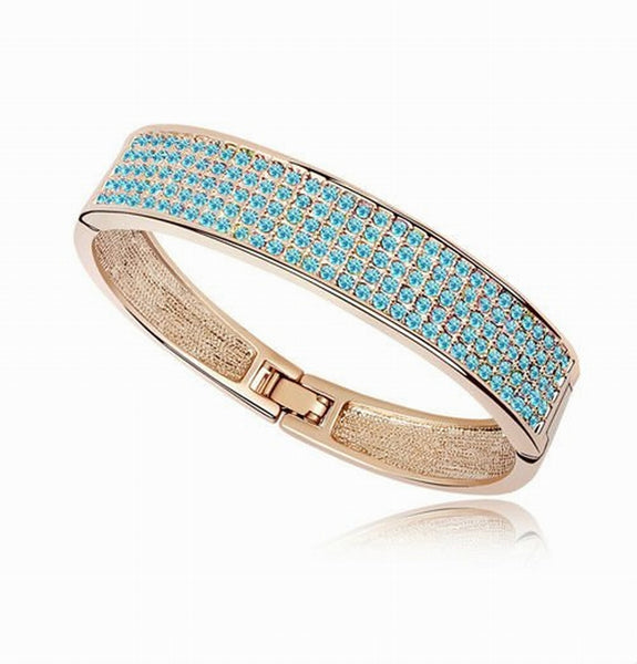 PAVE Crystal Bangle Bracelet 18k Gold Plate made with Swarovski Cr The Holistic Shop