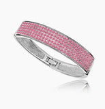 PAVE Crystal Bangle Bracelet - White Gold Plate - made with Swarovski Crystal Elements - Christmas Gift idea