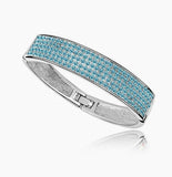 PAVE Crystal Bangle Bracelet - White Gold Plate - made with Swarovski Crystal Elements - Christmas Gift idea
