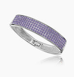 PAVE Crystal Bangle Bracelet - White Gold Plate - made with Swarovski Crystal Elements - Christmas Gift idea