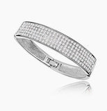 PAVE Crystal Bangle Bracelet - White Gold Plate - made with Swarovski Crystal Elements - Christmas Gift idea