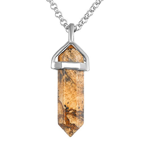 Picture Jasper Double Point Pendant