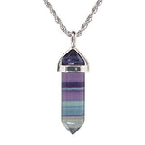 Fluorite Double Point Pendant - Free Chain - Protection, Cleansing and Intuition