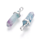 Fluorite Double Point Pendant - Free Chain - Protection, Cleansing and Intuition